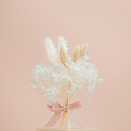 Мини-букет из сухоцветов белый