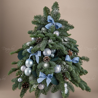 Подарочный набор «Ёлочка из нобилиса "Синий иней"»