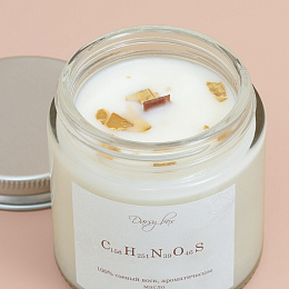 Свеча на соевом воске с деревянным фитилем "Формула счастья"