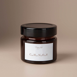 Свеча на соевом воске с деревянным фитилем "Формула счастья" 100 мл в банке из коричневого стекла