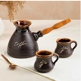 Кофейный набор, керамика, 0.55/0.1 л