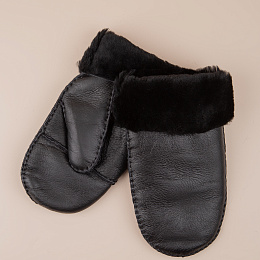 Варежки из овчины (размер 10)  черные