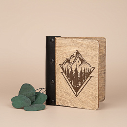 Блокнот из дерева "Горы"