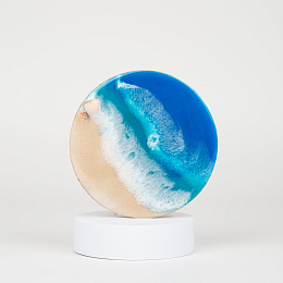 Подставка из эпоксидной смолы "Море" ручной работы