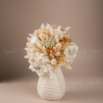 Подарочный набор «Букет из сухоцветов с вазой "Нежность"»