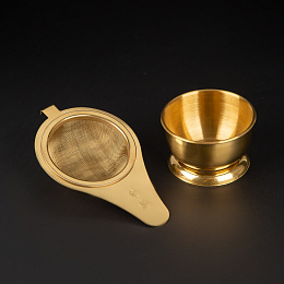 Сито для чая металлическое (цвет: золотой)