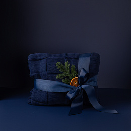 Плед 160х90 см "Квадраты" синий