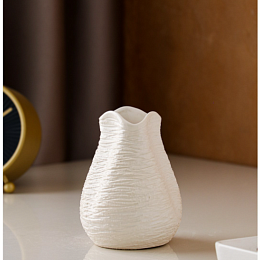 Ваза керамическая "Бутончик", настольная, белая, 13 см