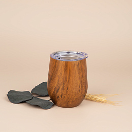 Термостакан для холодного и горячего "Деревянный цвет", 350 мл
