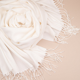 Палантин молочный (состав:хлопок,лен)